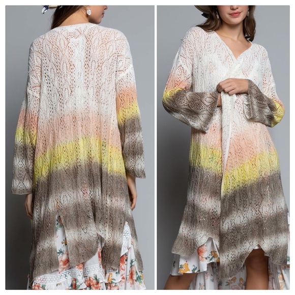 POL Hand Dyed Knit Sherbet Cardigan - Picture 3 of 11